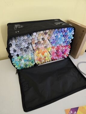 Alcohol-Based Art Marker Set — Multicolor in Black Carry Case